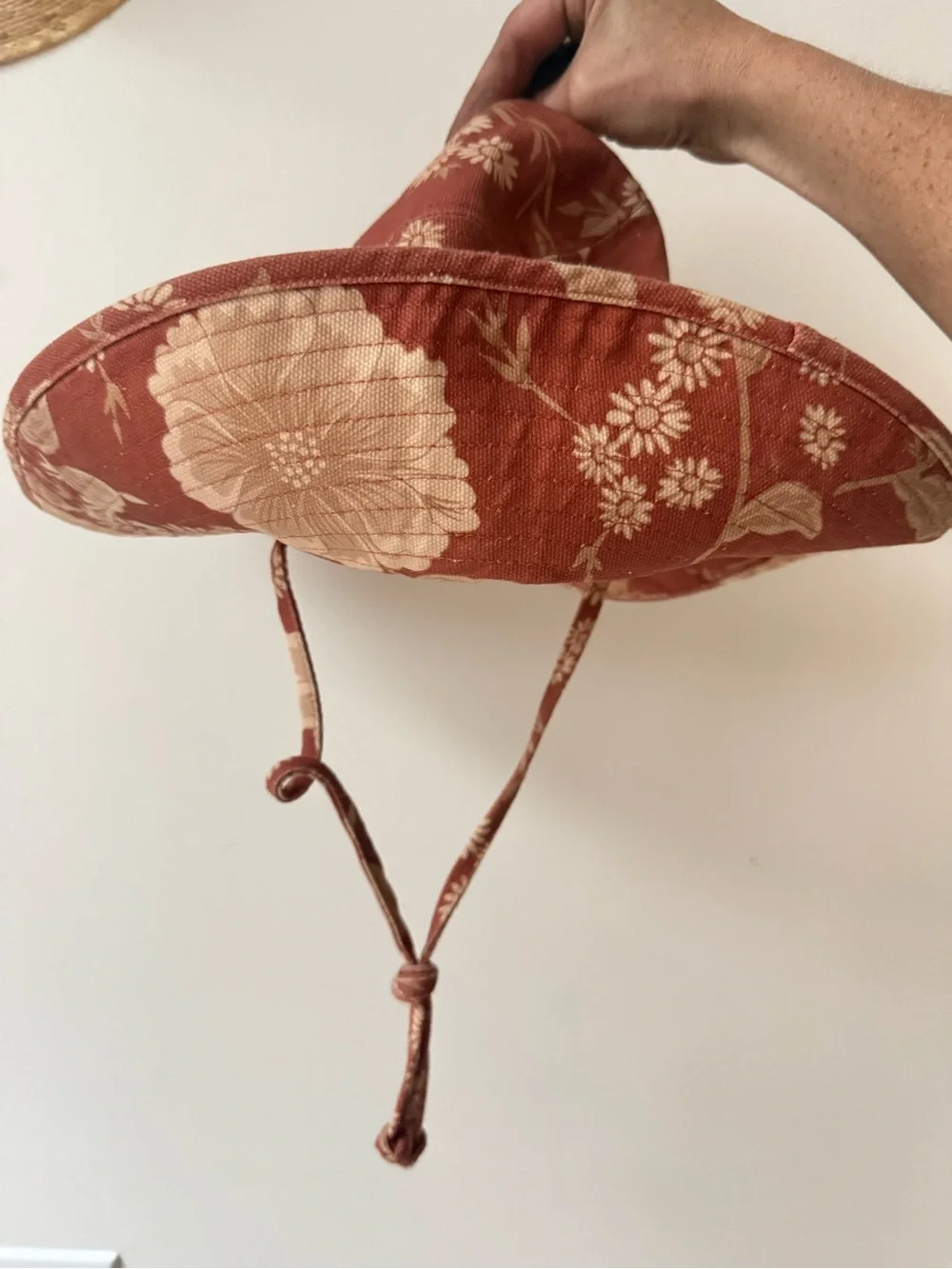 Spell Wide-Brim Bucket Hat in Rust Pink